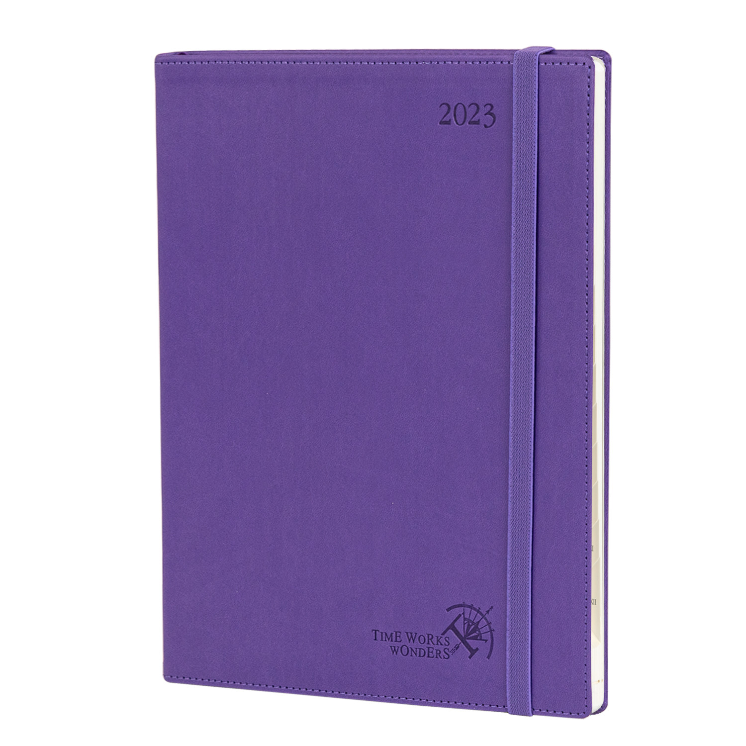 Softcover 6.5x8.5 Inch 2023 Weekly Planner Two Page Per Week Vertical Layout Purple