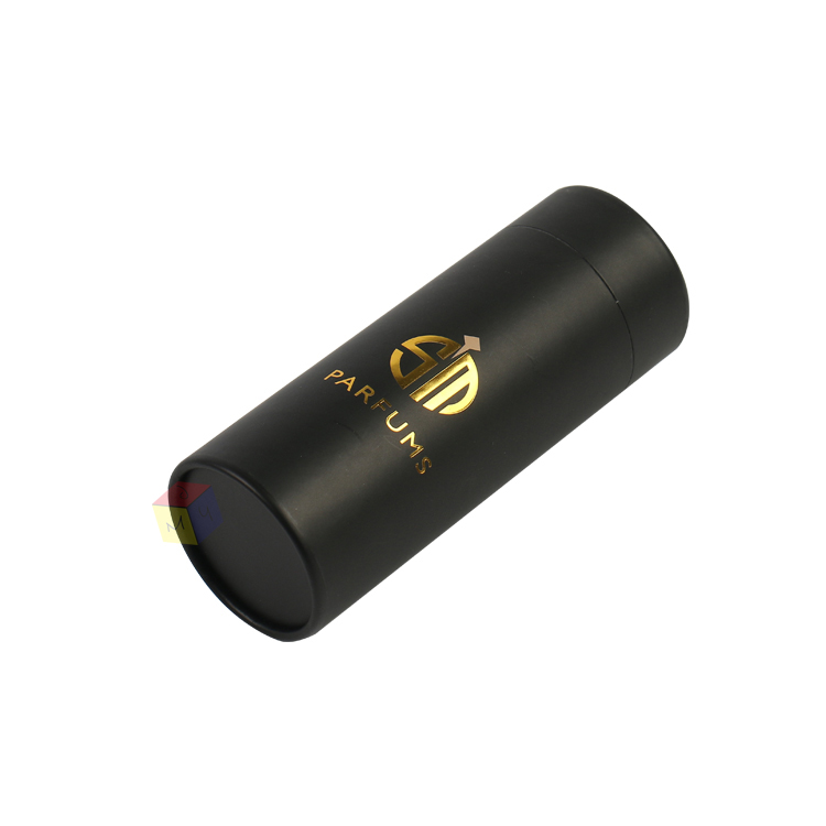 Matte Black Cylinder Tube Perfume Essential Oil Paper Packaging Box Custom Order Accepted