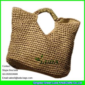 China LUDA large women crochet shopper bag fashion hobo straw paper straw tote bag wholesale