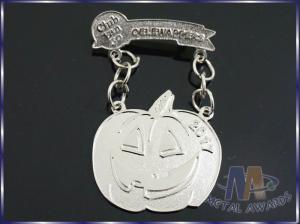 China Pumpkin Logo Personalized 3D Lapel Pins , Funny Collectible Lapel Pins wholesale