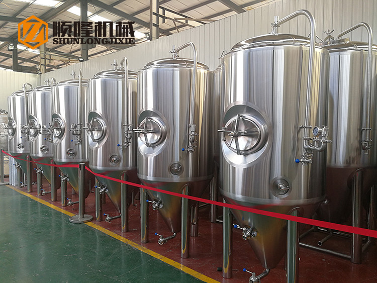 600 L Bright Polished Beer Fermentation Tanks , Large Conical Fermenter