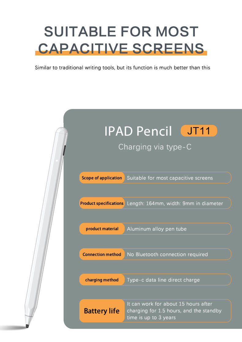 Laptop Touch Screen Stylus Chromebook Pen 2 In 1 Fine Tip Capacitive Pen