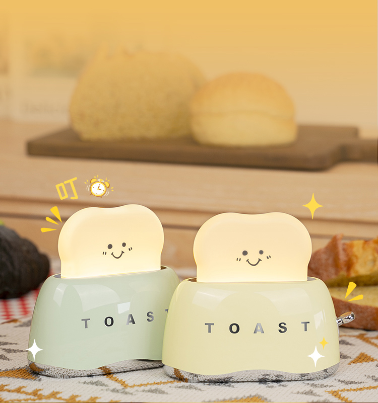 DIY Cute Desk Decor Toaster Lamp Home Decoration Night Light with Timer and Rechargeable