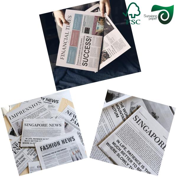 42gsm 52gsm FSC Newsprint Paper Roll 15cm Diameter Excellent Ink Absorption