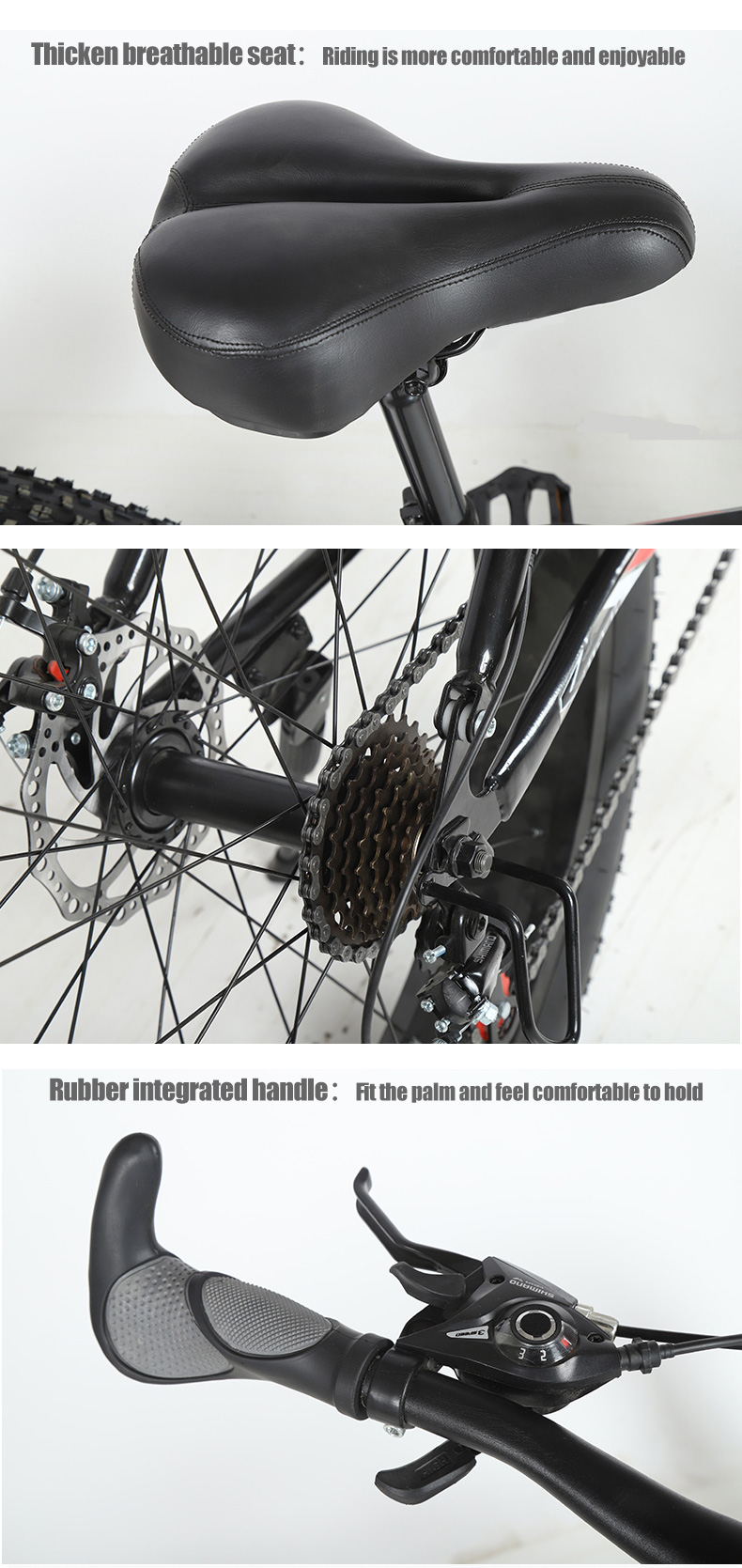 Customizable 26 Inch Fat Tyre Cycle Folding Snow Mountain Beach Cruisers Bike Big Tire Bicycle with Carton Size 154*25*78cm