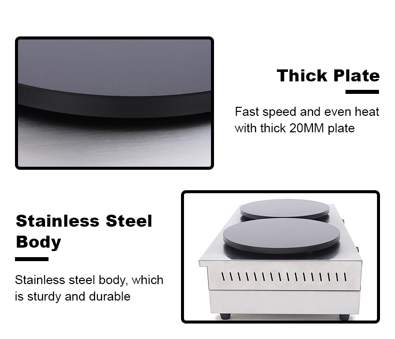 900*540*230mm Professional Stainless Steel Commercial Non-stick Electric Double Single Crepe Maker