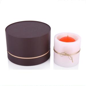China Custom Cardboard Round Box Printed Black Color For Scented Candle wholesale