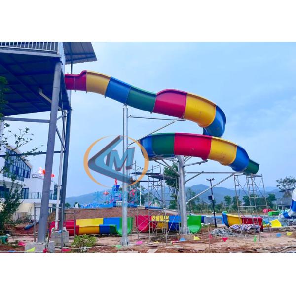 Fiberglass Material Water Single Spiral Slide 6-8mm Thickness For Swimming Pool