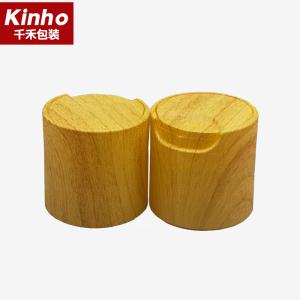 China Wooden Pattern 18mm Disc Top Caps Water Transfer 20mm 24mm 28mm Shampoo Bottle Tops wholesale