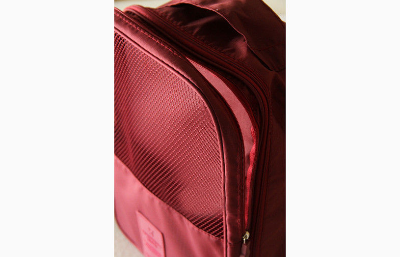 Red Large Size Travel Packing Organisers Inner Net Pocket Embroidery Printing