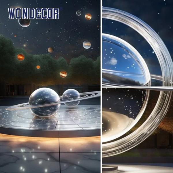 Large Outdoor Metal Forging Stainless Steel Garden Ornaments Planet