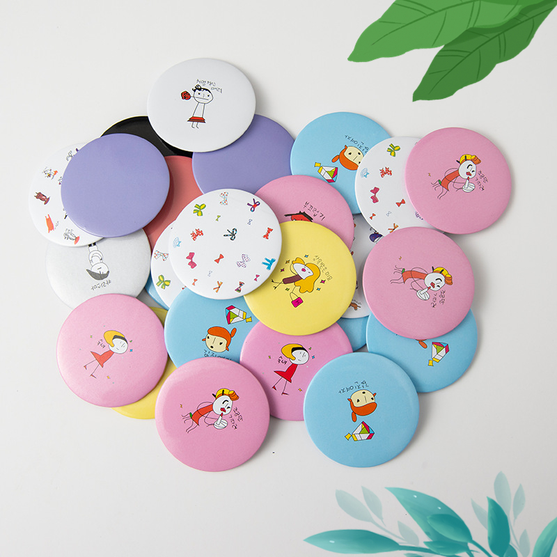 Portable Vanity Cosmetic Mirror Small Round Compact Light for Every Day