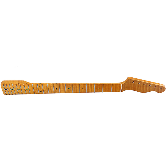 Electric Tiger Flame Telecaster Color Maple Abalone Dots 42MM Yellow 25.67