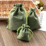 Natural Jute Gift Bags High Durability For Snacks / Cream Jars / Coins Storage