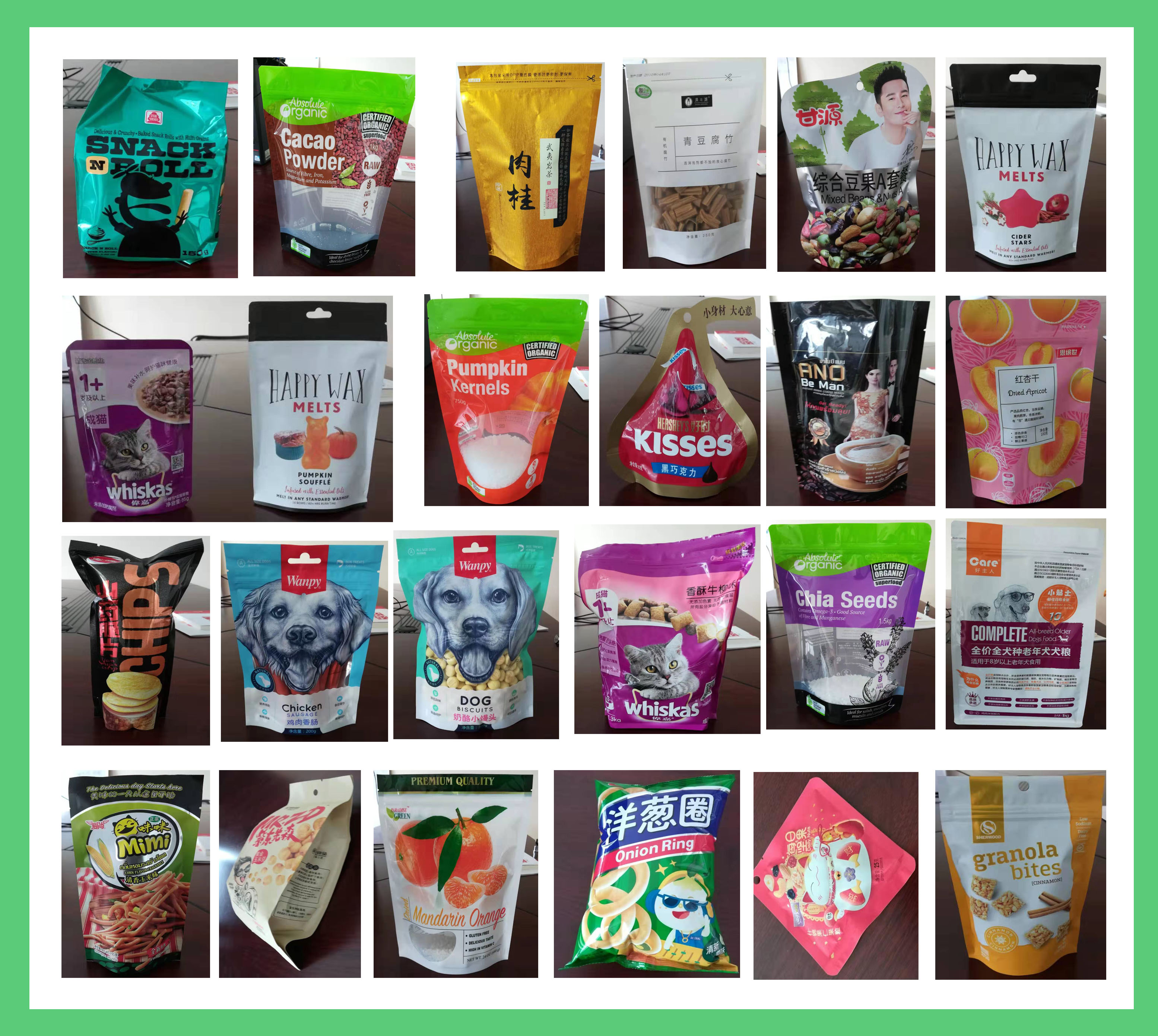 Eco Friendly Chips Snack Heat Seal Pouch with Gravure Printing and Sealing Handle