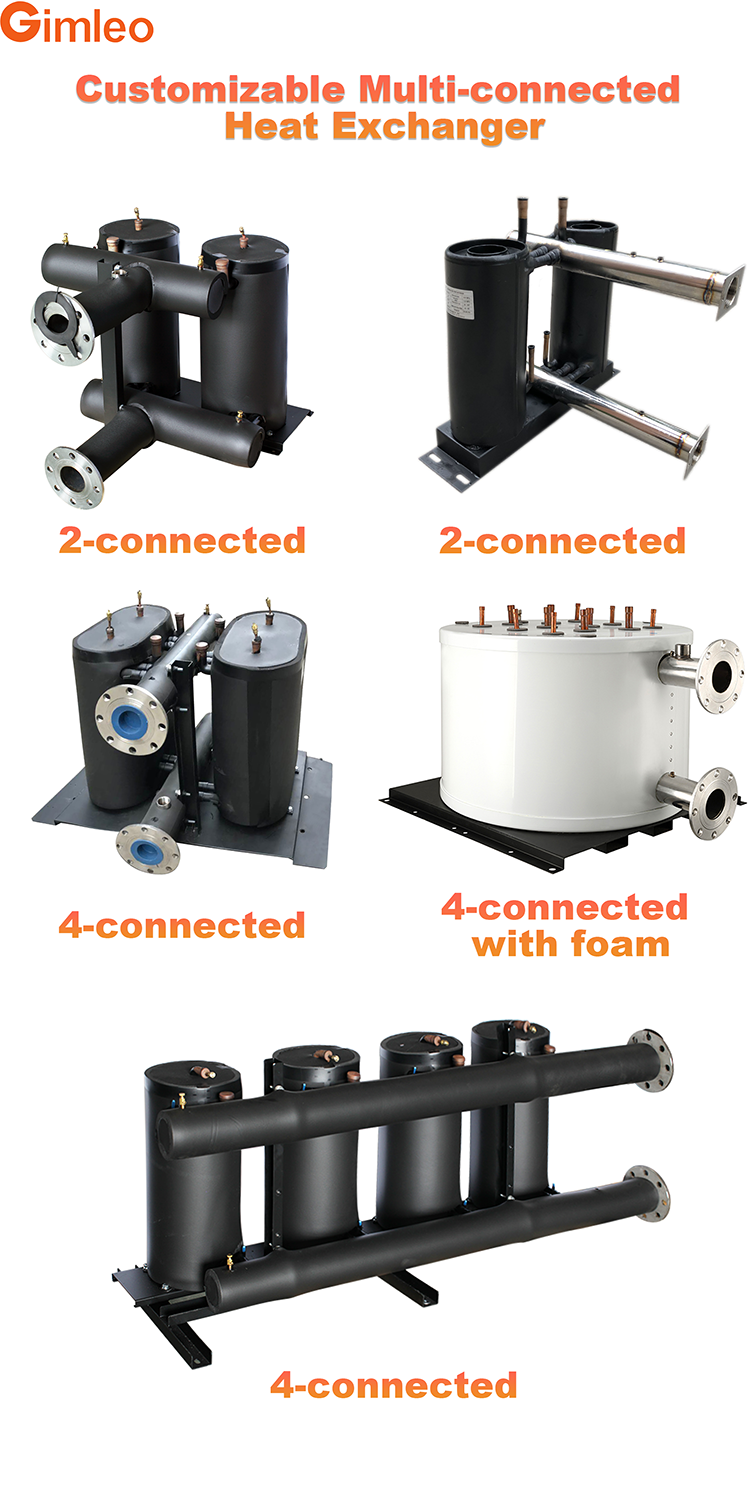 30kw Multitube Heat Exchanger GAK12-CMF-4 Top Performance For Refrigeration Parts With Cooling Capacity