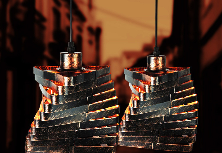 Nordic Retro Iron Creative Dining Chandelier Loft Bar Living Room Restaurant Pendant Lamp（WH-CI-153)