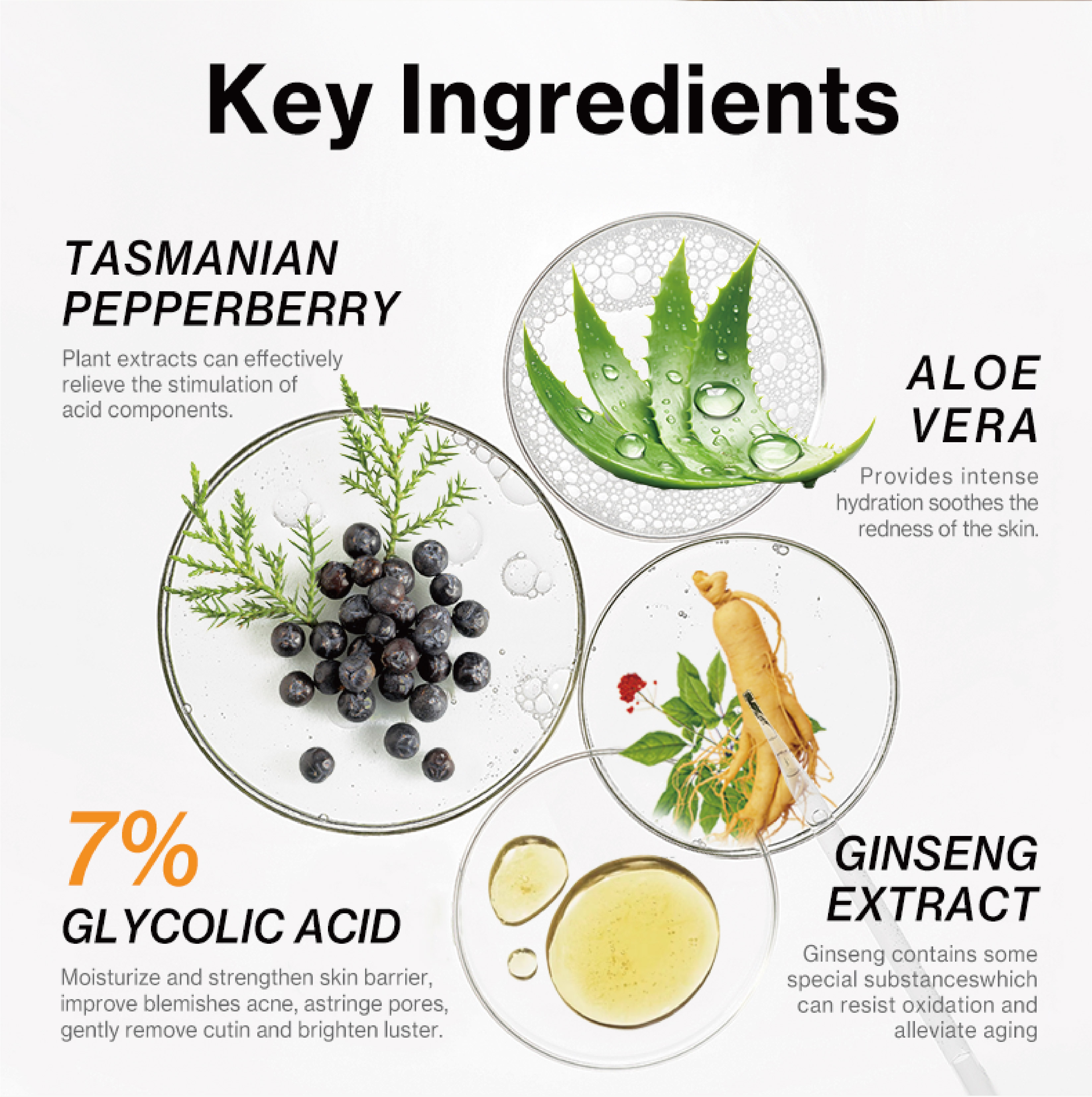 Hot Selling 7% Glycolic Acid Exfoliating Toner Acne Removal Face Skin Care Toner Private Label Glycolic Exfoliating Toner