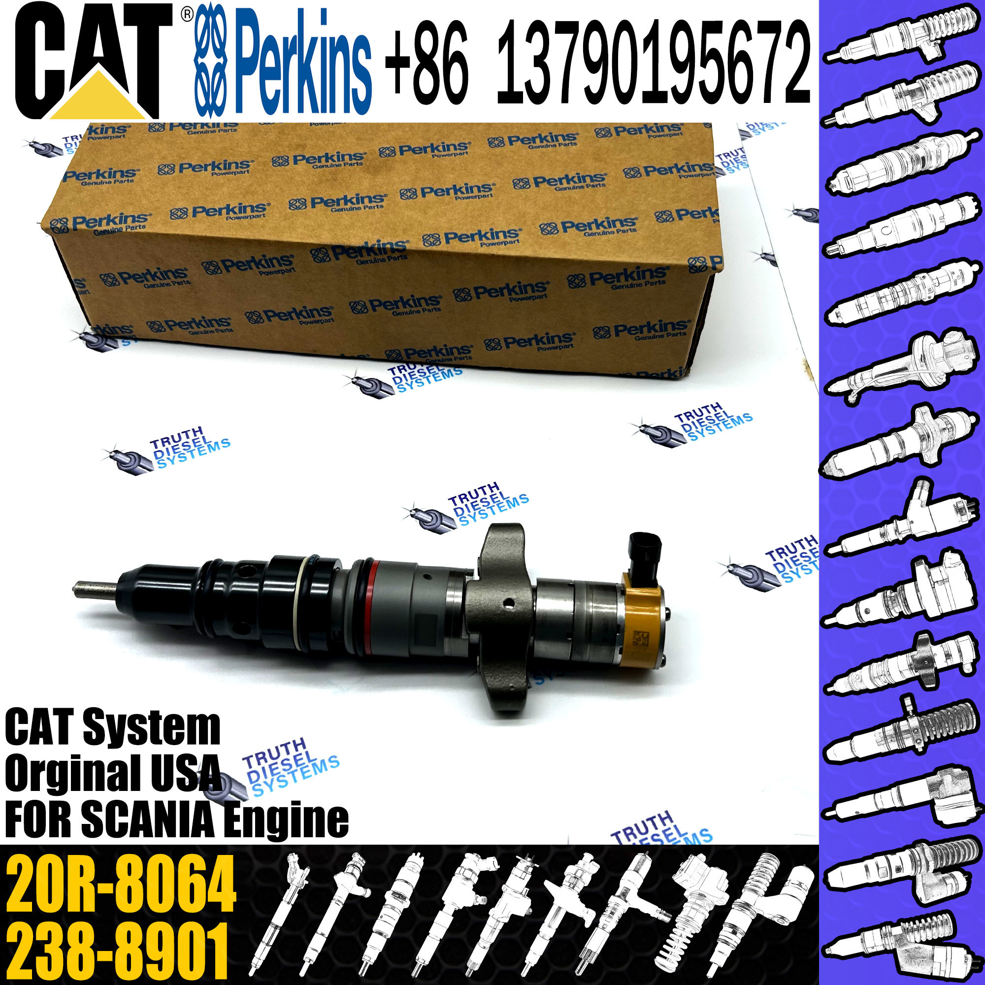Fuel Injector 20R-8064 10R-7222 557-7633 20R-8968 20R-1917 293-4072 3879433 328-2574 for Caterpillar C7