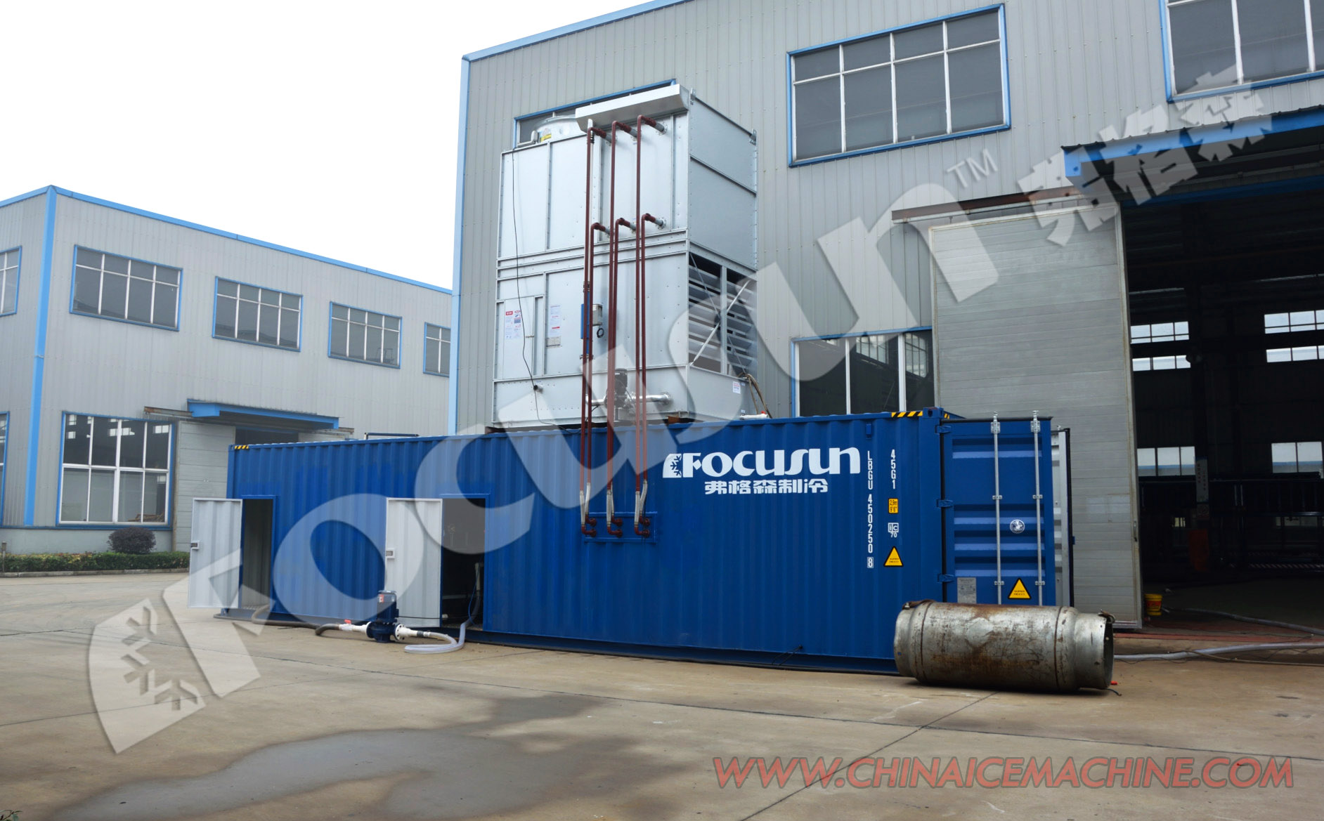 Industrial Concrete Cooling Chilling Machine with Evaporative Cooling Condenser at 380V