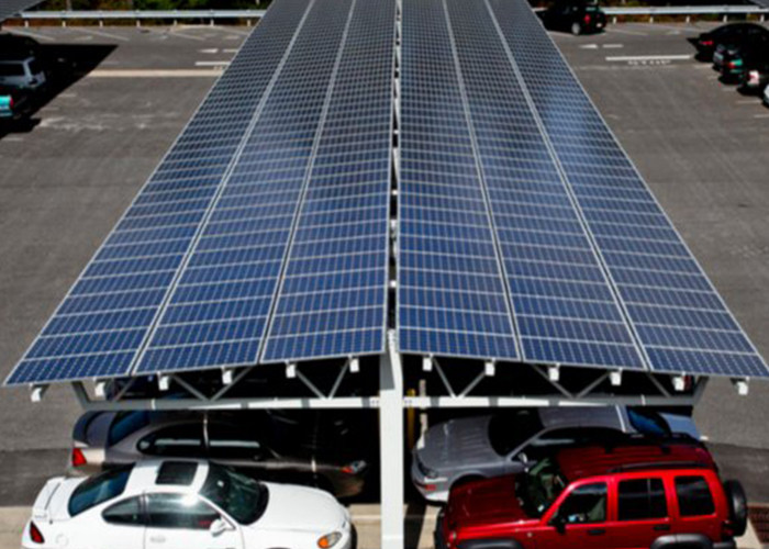 1.4KN/M2 Carport Solar Mounting System Hdp Ground Mount Solar Racking Bracket Pole