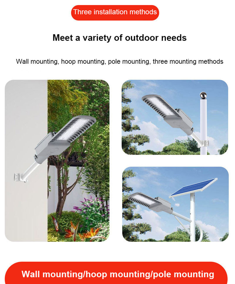 Remote Control Solar Powered Garden Street Light LED Dusk to Dawn Sensor