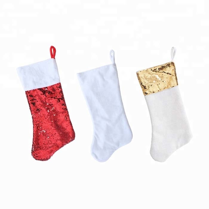 Customized Sublimation Sequin Stocking Christmas Stocking Sublimation Blanks 45*20cm