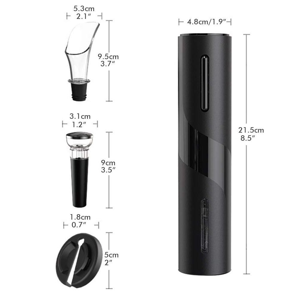 4 In 1 Electric Corkscrew Set With Foil Cutter Vacuum Cap Spout For Kitchen Home Bar
