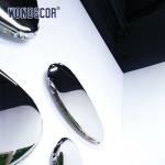 Cobblestone Metal Wall Art Sculpture Mirror Stainless Steel Decoration For