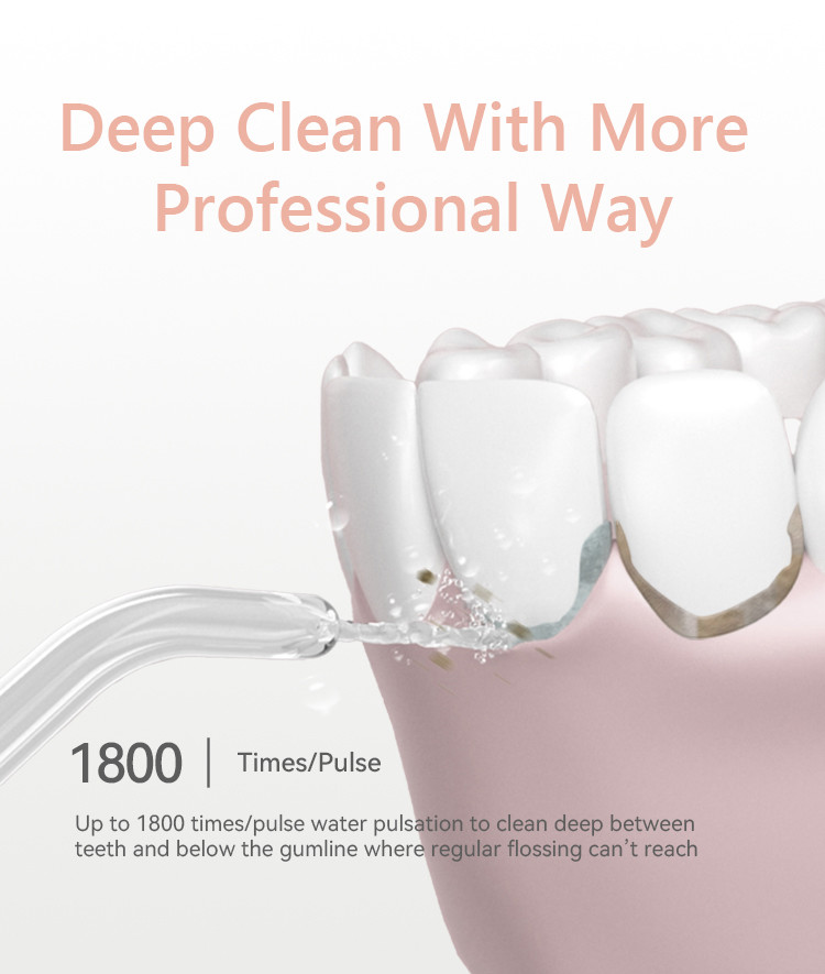 Telescopic Travel Water Flosser Low Noise IPX7 Waterproof With 200ml Water Tank