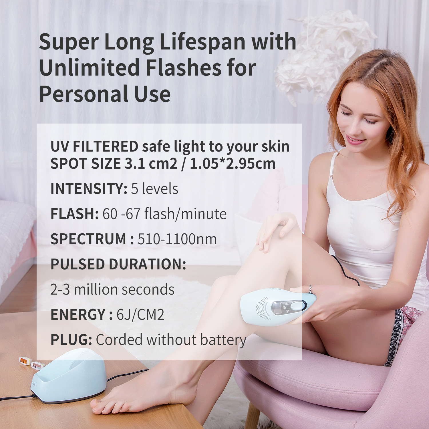 Deess new cooling ipl automatic portable hair removal device
