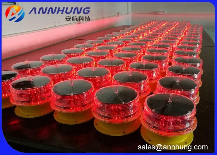 2 Years Warranty Solar Powered Aviation Lights Obstruction Lamp For Tall Structures