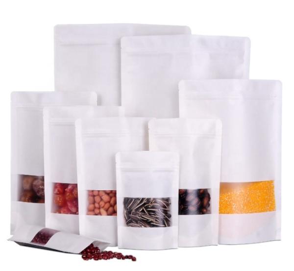 Snack plastic packaging bag Factory customized Food grade white brown kraft