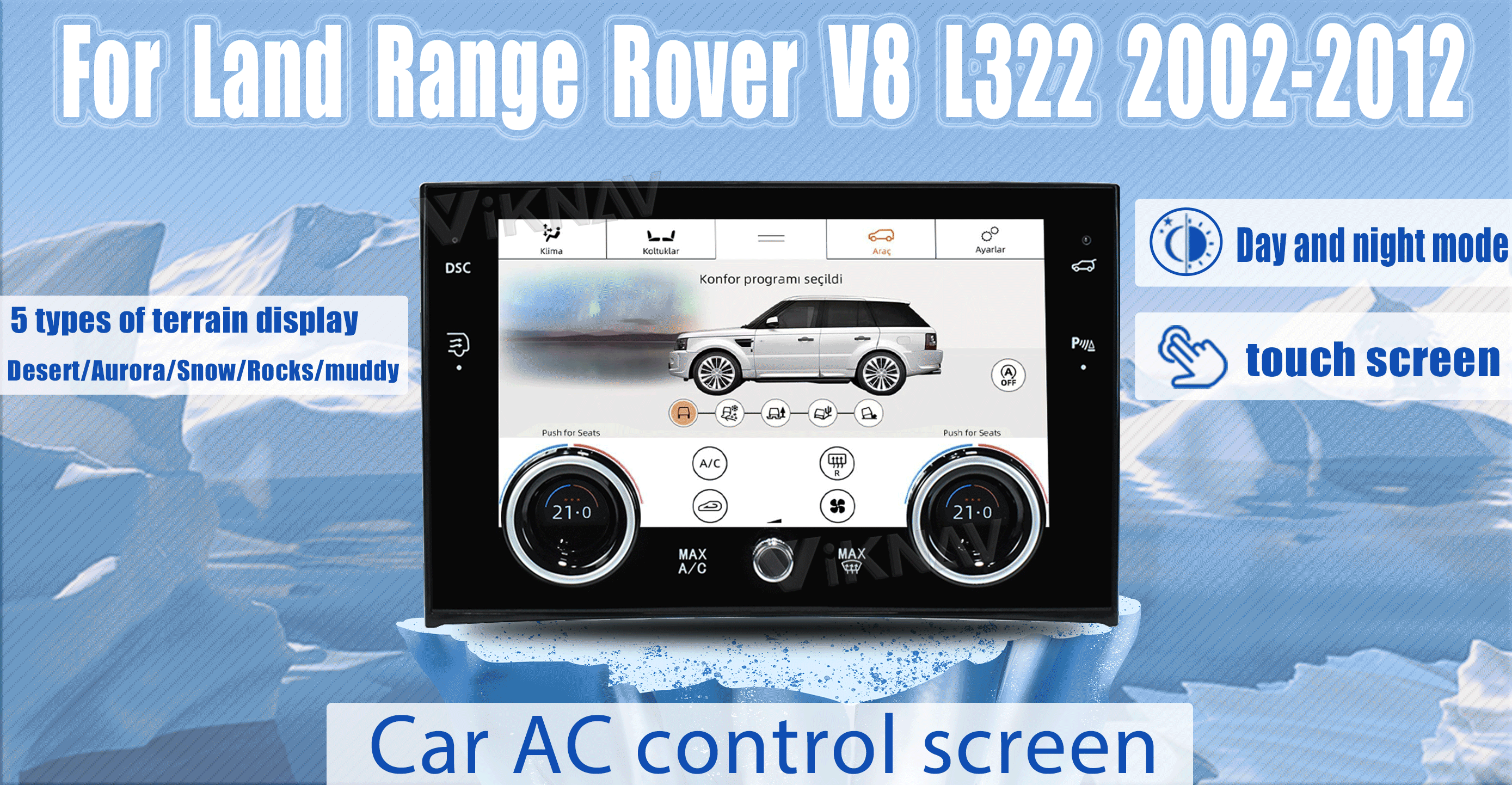 12.3inch Car Radio For Land Range Rover Vogue V8 L322 2002-2012 Touch Screen GPS Navigation Multimedia Stereo Player