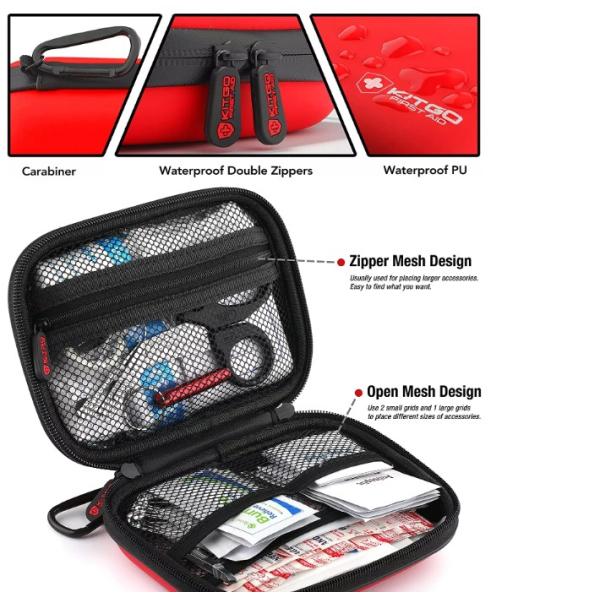 PU EVA Portable First Aid Bag Red Pouch For Workplace