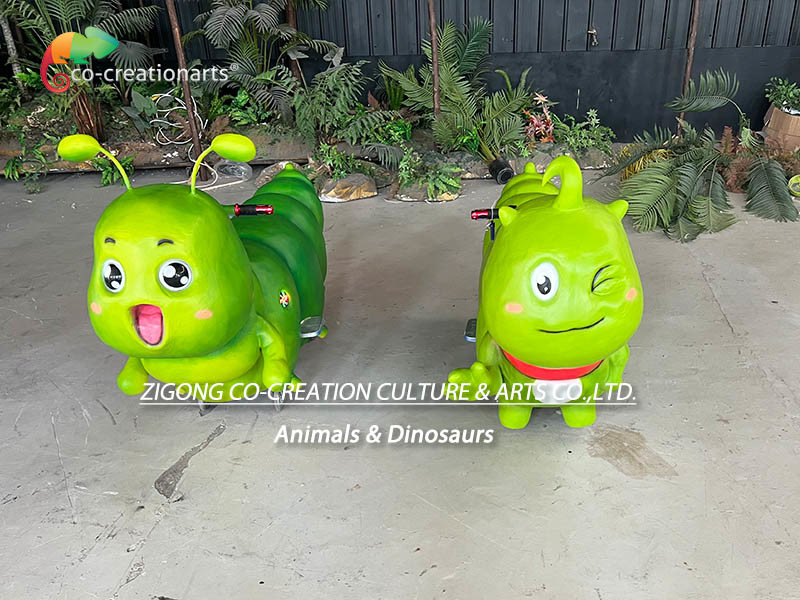 Amusement Park Caterpillar Scooter Playground Equipment Realistic Cartoon Ride