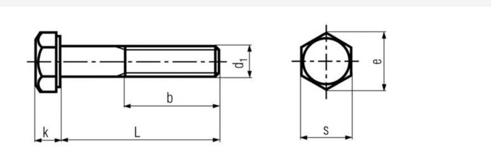 Hexagon Head Bolt Din 931 Hex Cap Screw With Shank M12x50 M16x50 A4 80 A2-70 Class 12.9 10.9 8.8