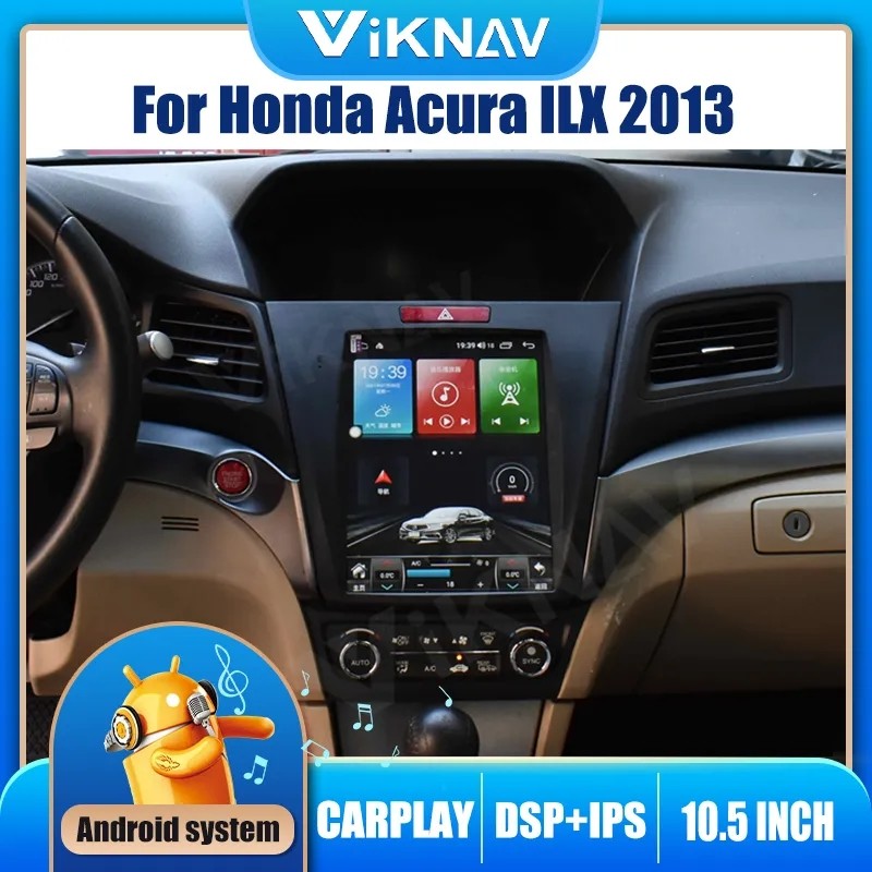 10.4 Inch Touch Screen Stereo For 2013 Acura ILX 128G Navigation GPS Multimedia DVD Player Android Wireless Carplay