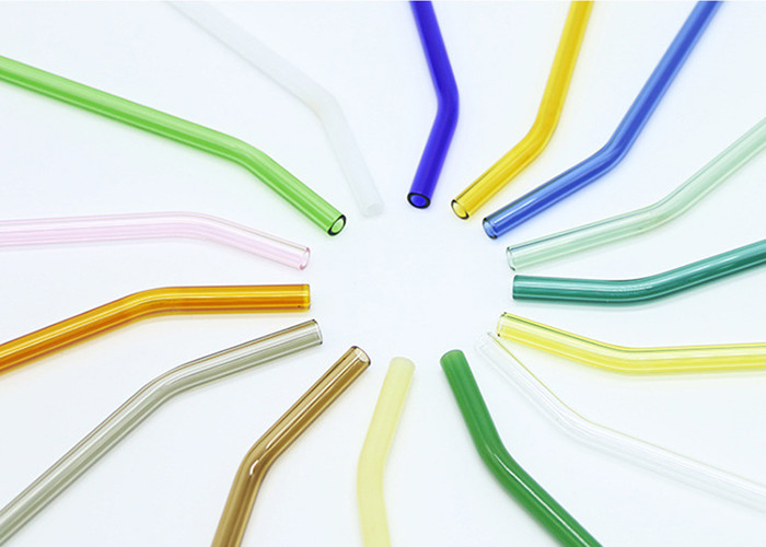 Transparent color glass straws anti high temperature pipe juice drink milk tea straw