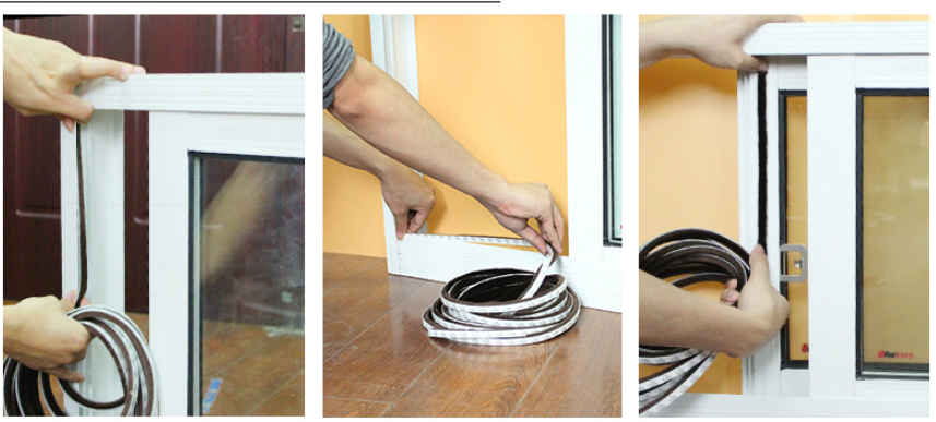ABM High-Sealing Finned Weather Strip Door Corner Weather Stripping Seal Strip for Door/Window Gap