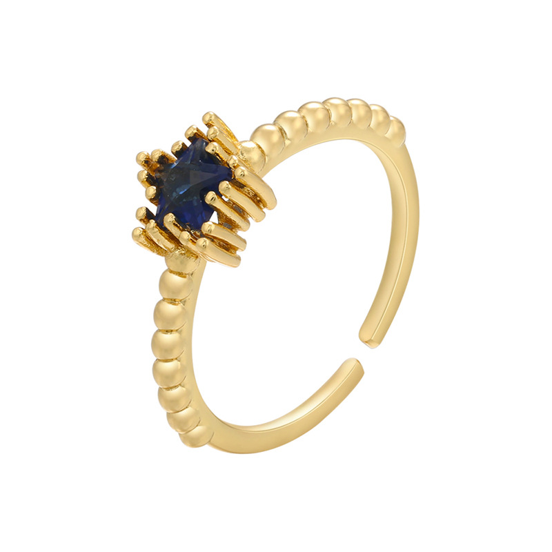 Plated 24K Gold Jewelry Star Gemstone Zircon Adjustable Engagement Rings
