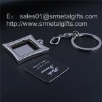 Metal picture frame locket key tag with print card insert, photo locket,