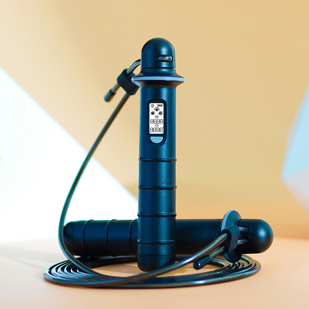 280cm Cordless Digital Fitness Skipping Rope Calorie Counter Timer 2x AAA