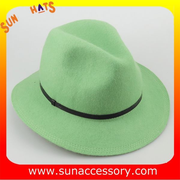 2042 Sun Accessory green wool felt winter mid brim ladies hats ,Shopping online hats and caps wholesaling