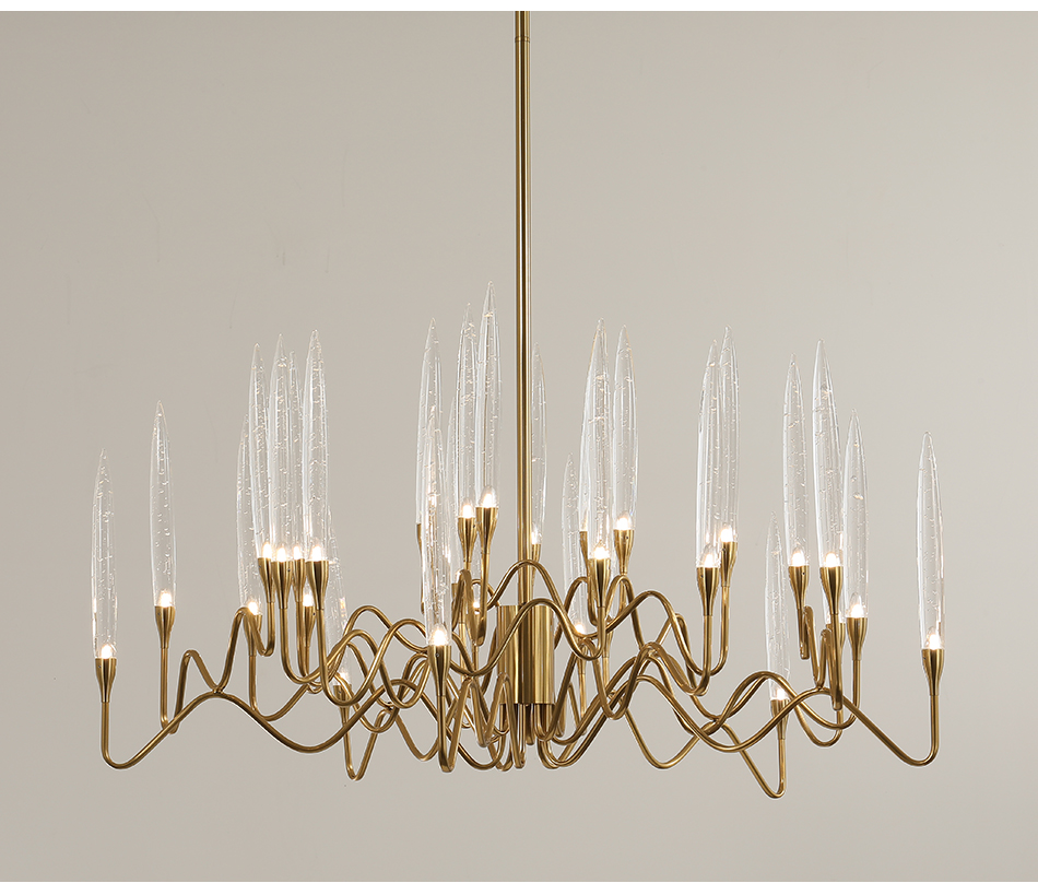 Luxury large gold chandelier Lighting Living Room Led Shop European Candle Chandelier(WH-CY-187)