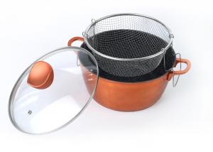 China Aluminium Alloy 3003 Glass Cover 30cm Soup Steamer Pot wholesale