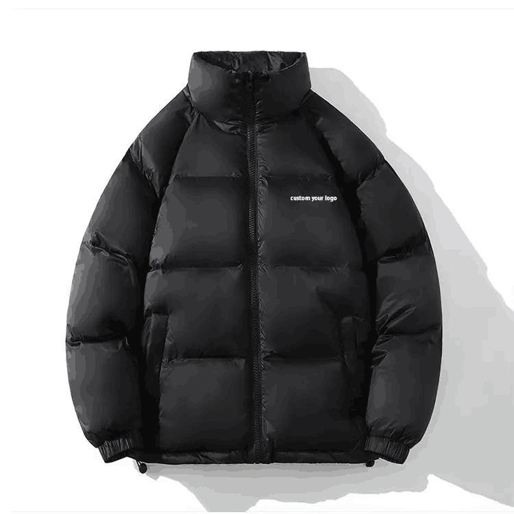 OEM Custom Embroidered Warm Thicken Bubble Mens The Winter Down Coats High Quality Quilted Padded Down Puffer Jacket for Men