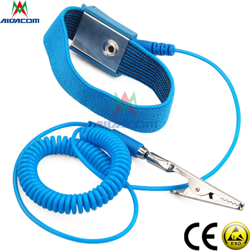 Blue Black 7MM Snap 1M5% ABS ESD Wrist Strap