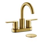 CUPC Matte Black Bathroom Faucet 4 Inch Centerset Nickel Golden