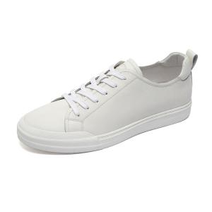 China Spring Anti Odor Mens White Leather Lace Up Sneakers wholesale